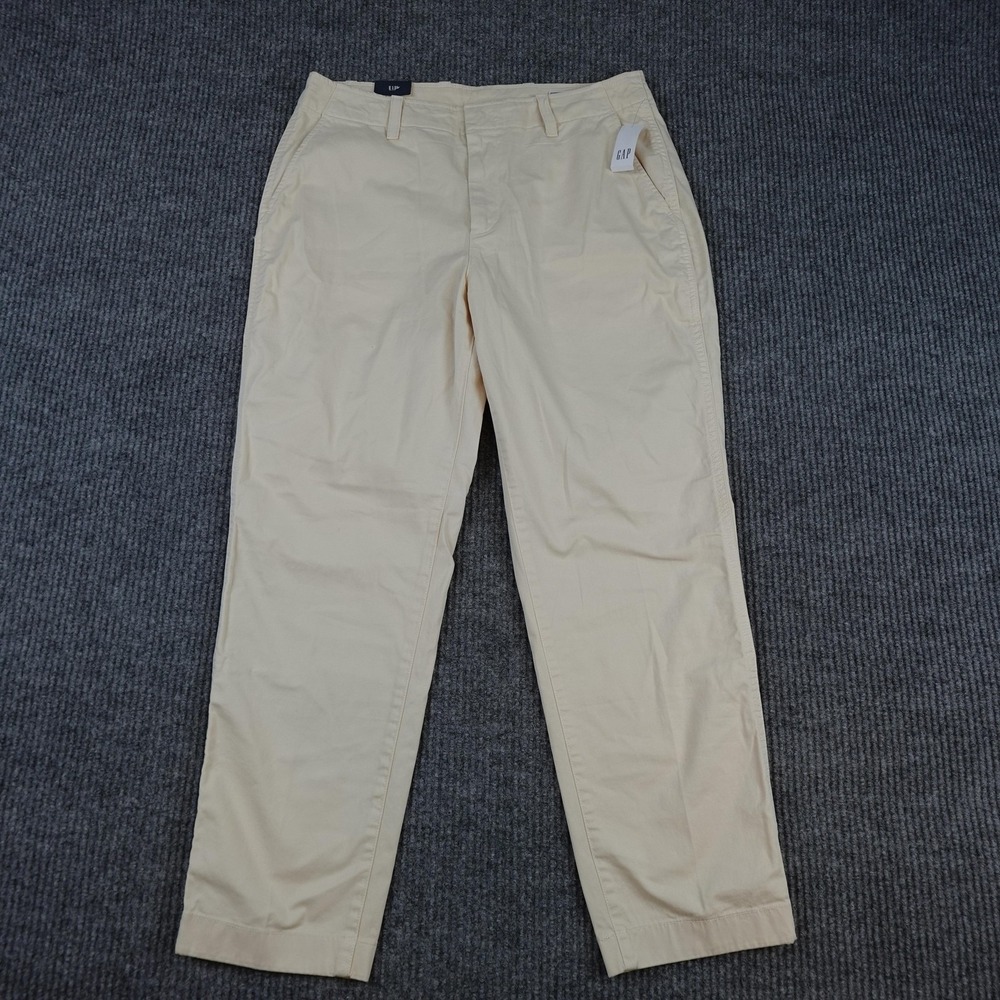 Gap Downtown Khaki Pants Womens 12 Beige Straight Leg Twill Stretch Chino